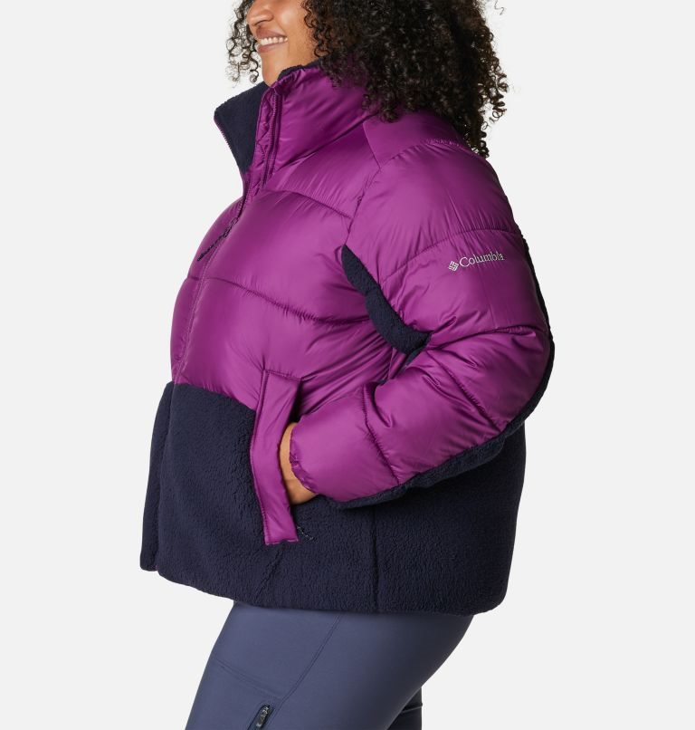 Women's Columbia Leadbetter Point Sherpa Hybrid Jackets Purple | Plus Size CA-V18L6